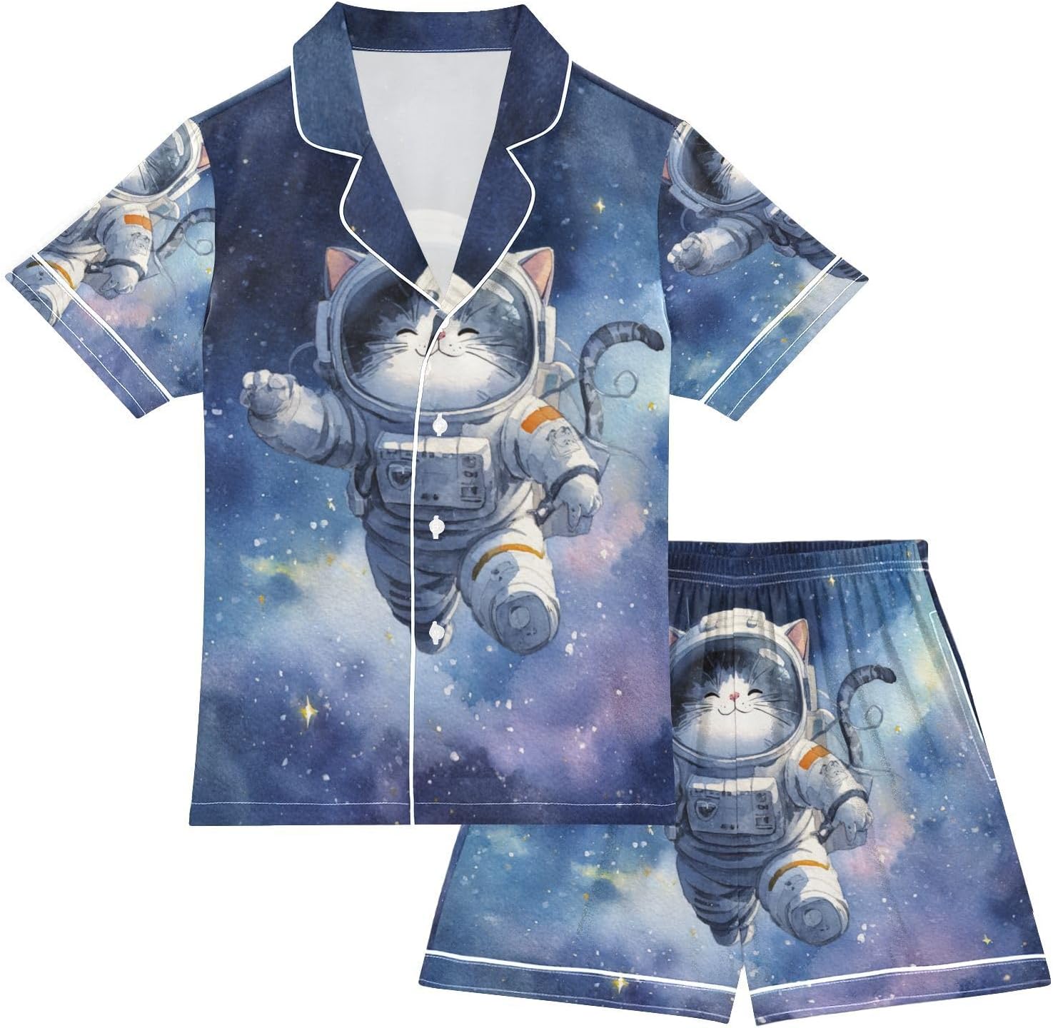Silk Pajamas Sets Soft Satin 2 Piece Pjs Set Short Sleeve Sleepwear Nightwear