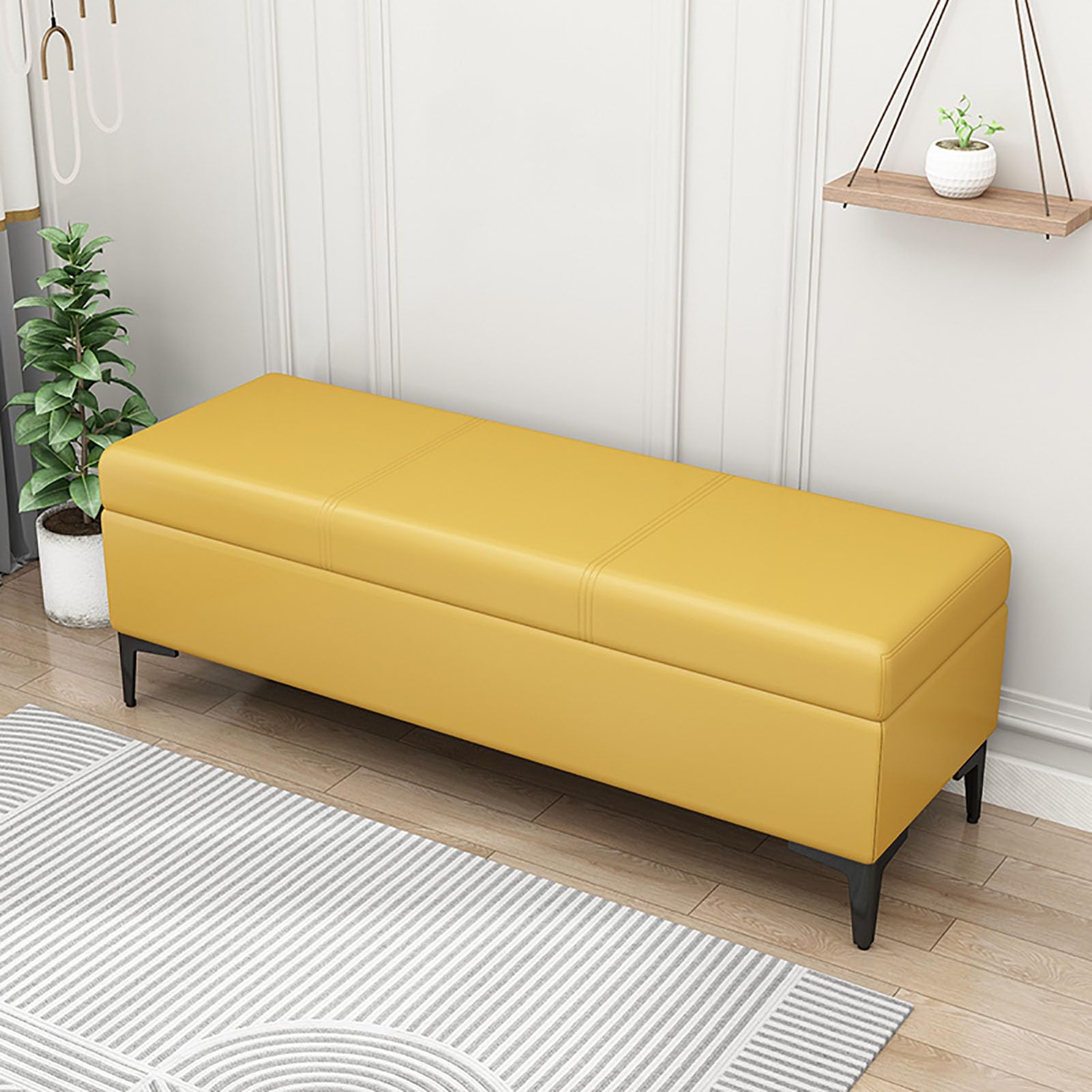 Banc de rangement à chaussures classique pour gagner de la place dans l'entrée