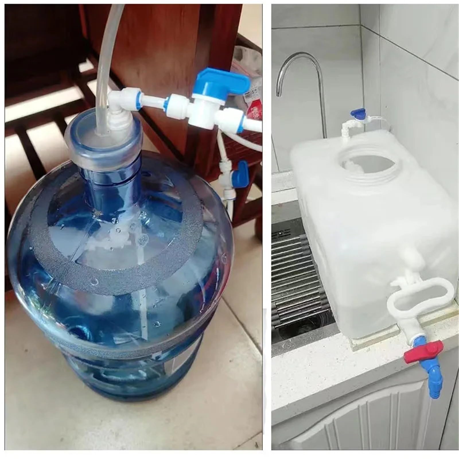 Kit de válvula de Flotador de Tubo de 1/4 Pulgadas for Sistema de ósmosis inversa de Agua RO (1 Unidad + válvula de Bola + tubería L + 5M) Filtro de Agua a presión for conectar