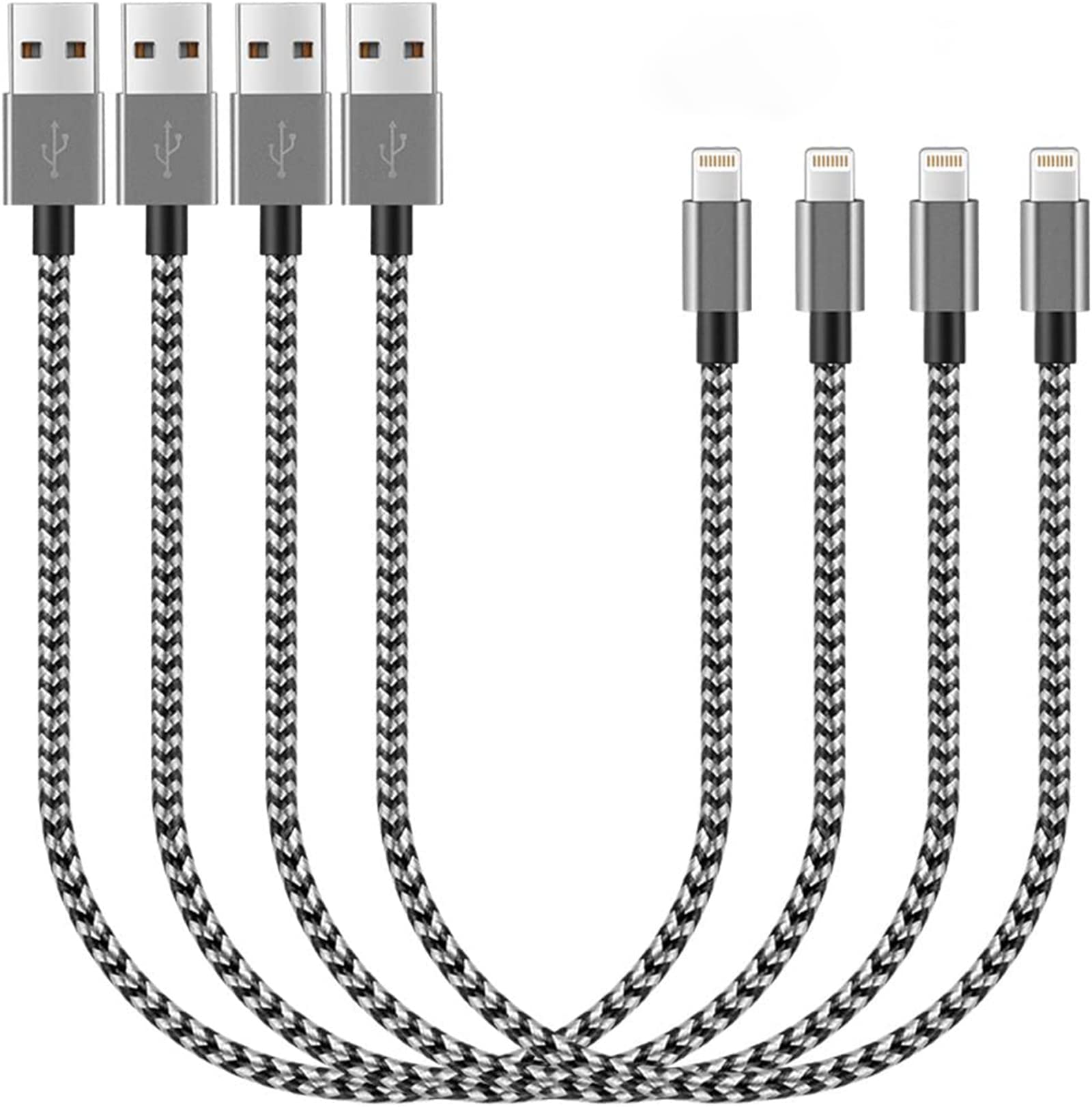 Amazon.com: Short i-Phone Charger Cable 4Pack, 1FT USB A to