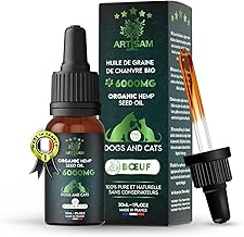 ARTISAM – Huile de Graines de Chanvre Sativa 30 ML 6000MG – Goût Poulet - Boeuf- Saumon- Nature – pour Chiens et Chats – Source Naturelle d’Oméga 3 & 6 – Fabriquée en France (Poulet)
