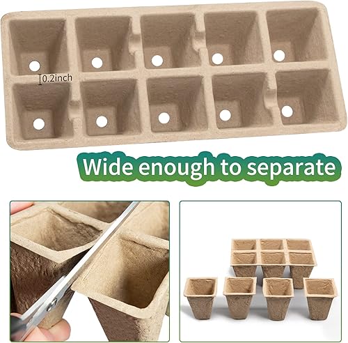 Miniatura 3 de 640 bandejas de inicio de plántulas, paquete de 40 macetas de turba biodegradables, kit de inicio de plántulas, bandejas de germinación orgánica,