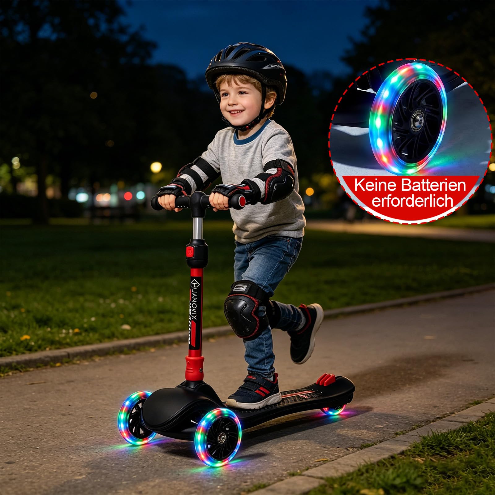Monopattino bambini 3 anni, scooter bambini con altezza regolabile, scooter 3 ruote