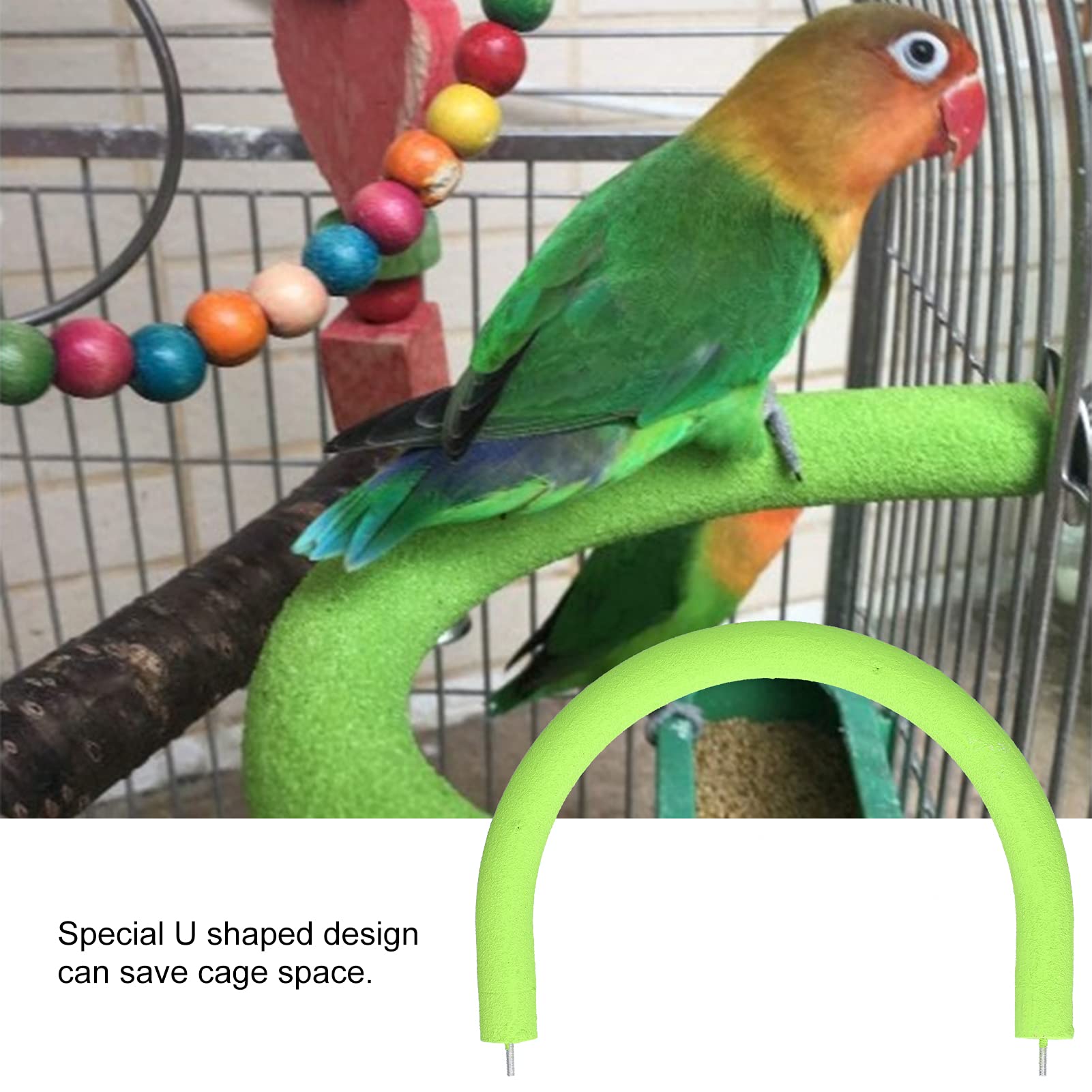 Soporte para Percha para pájaros, Palo de molienda para Loros en Forma de U para pájaros pequeños y medianos