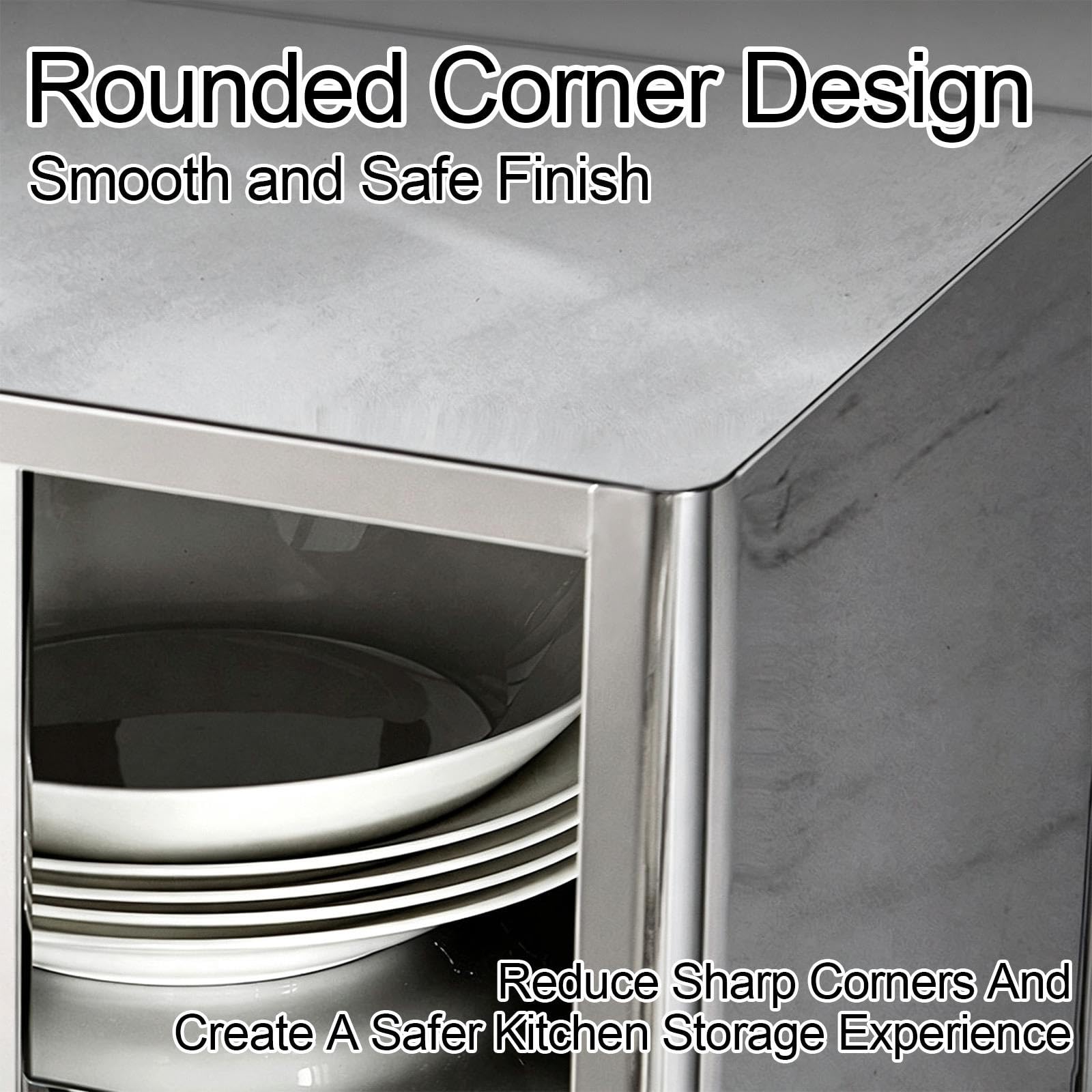 Multi-Use Stainless Steel Wall Cabinet, Large Capacity Metal Organizer