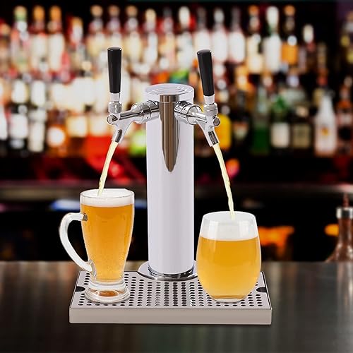 Miniatura 2 de Kit de torre Kegerator, juego de torre de cerveza de doble grifo con regulador de doble calibre, dispensador de bebidas de doble toque, kit de