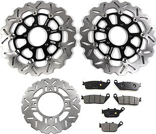 Arashi Rotores e pastilhas de freio dianteiro traseiro para Kawasaki Z800E 2013-2016 Acessórios de substituição de motocicleta pretos 2014 2015