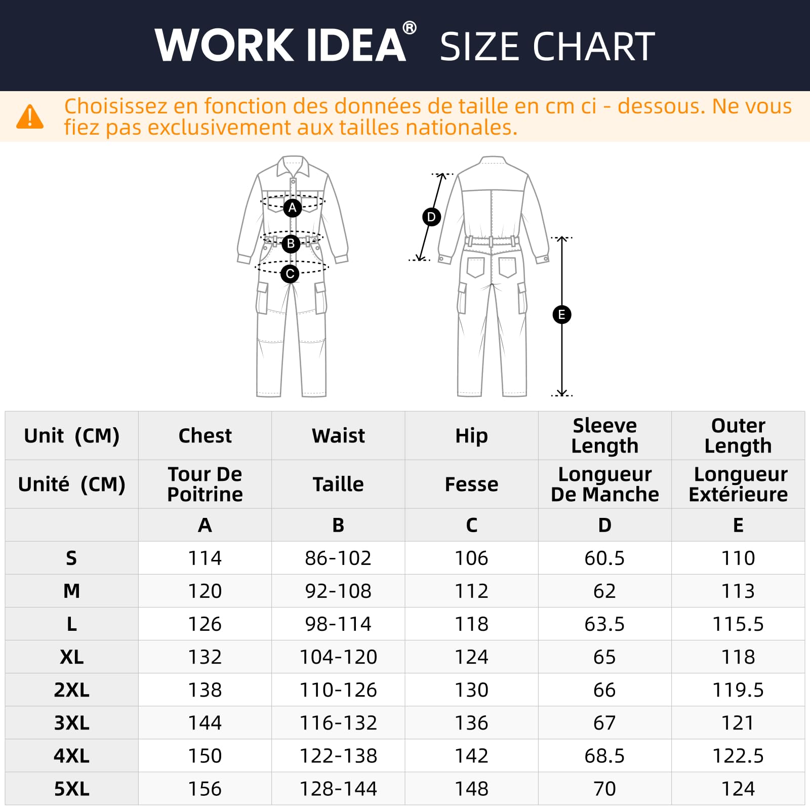 WORK IDEA Combinaison de travail pour homme haut de gamme 100% coton : le compagnon idéal pour les chantiers du bâtiment, les artisans et les bricoleurs