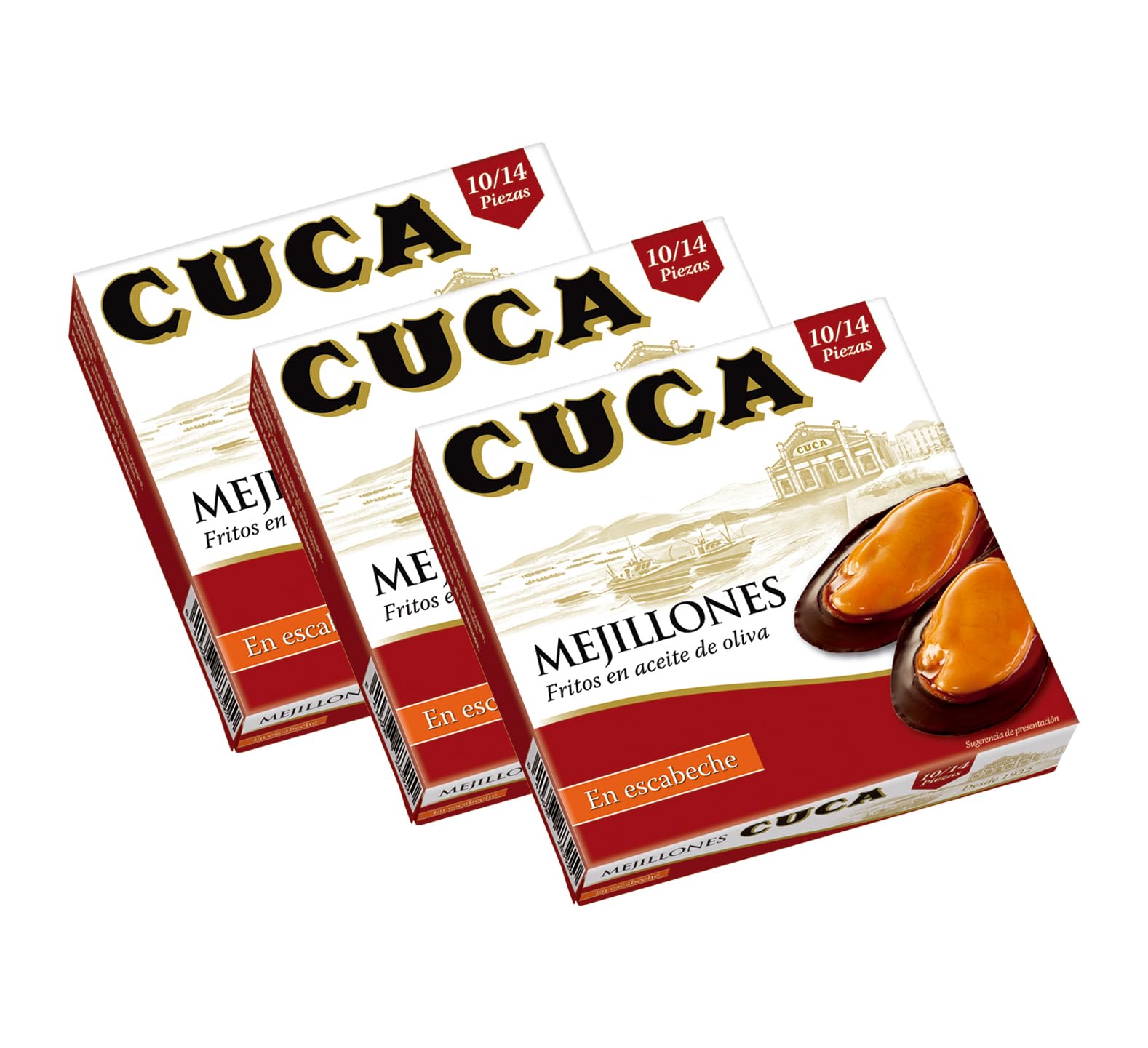 Cuca mejillones en escabeche 3 latas 115gr