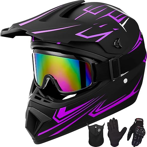 Casco de motocross para niños y jóvenes, casco de cara completa para motocicleta, motocross, todoterreno, bicicleta de montaña, BMX MX ATV con