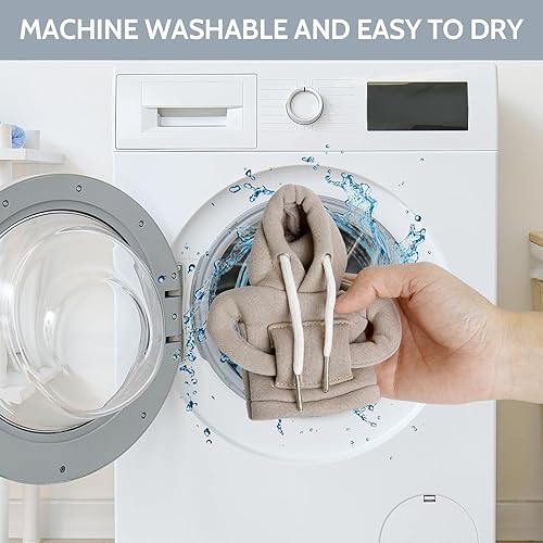 Miniatura 5 de 2 fundas para pomo de palanca de cambios de automóvil, color gris y naranja, sudadera con capucha, suéter, accesorios interiores de automóvil,