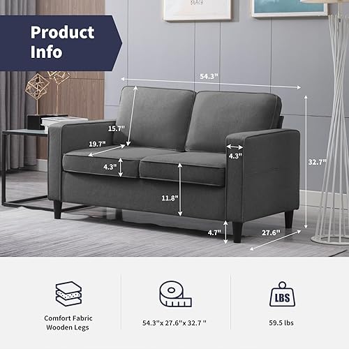 Miniatura 16 de Sillón moderno, sofá individual, tapizado, cómodo sillón de lino con 4 bolsillos de almacenamiento, silla de sala de estar, dormitorio, silla para