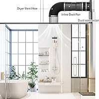 Vista 6 de Hon&Guan Conector de conducto de 6 pulgadas, accesorios de recolección de polvo de 6 pulgadas, placa de pared para ventilación de secadora