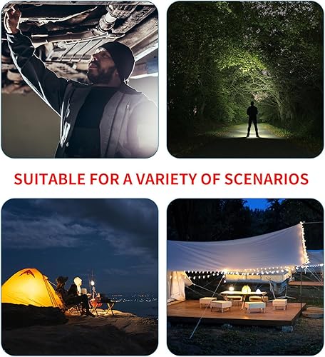 Miniatura 6 de Fiihio Luz de trabajo LED inalámbrica compatible con batería Milwaukee 18V m18, 80W 6000LM linterna portátil m18 para iluminación en el lugar de