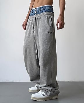 Amazon | [D.IIZOO] 男女兼用 ワイド スウェットパンツ トラックパンツ