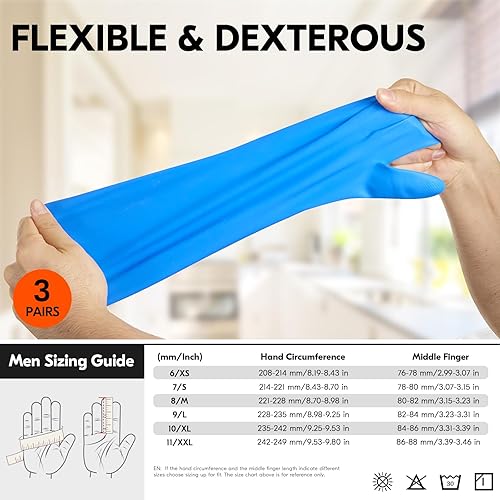 Miniatura 6 de Vgo... Guantes de limpieza,Lavavajillas,Cocina,Resistente,Reutilizables