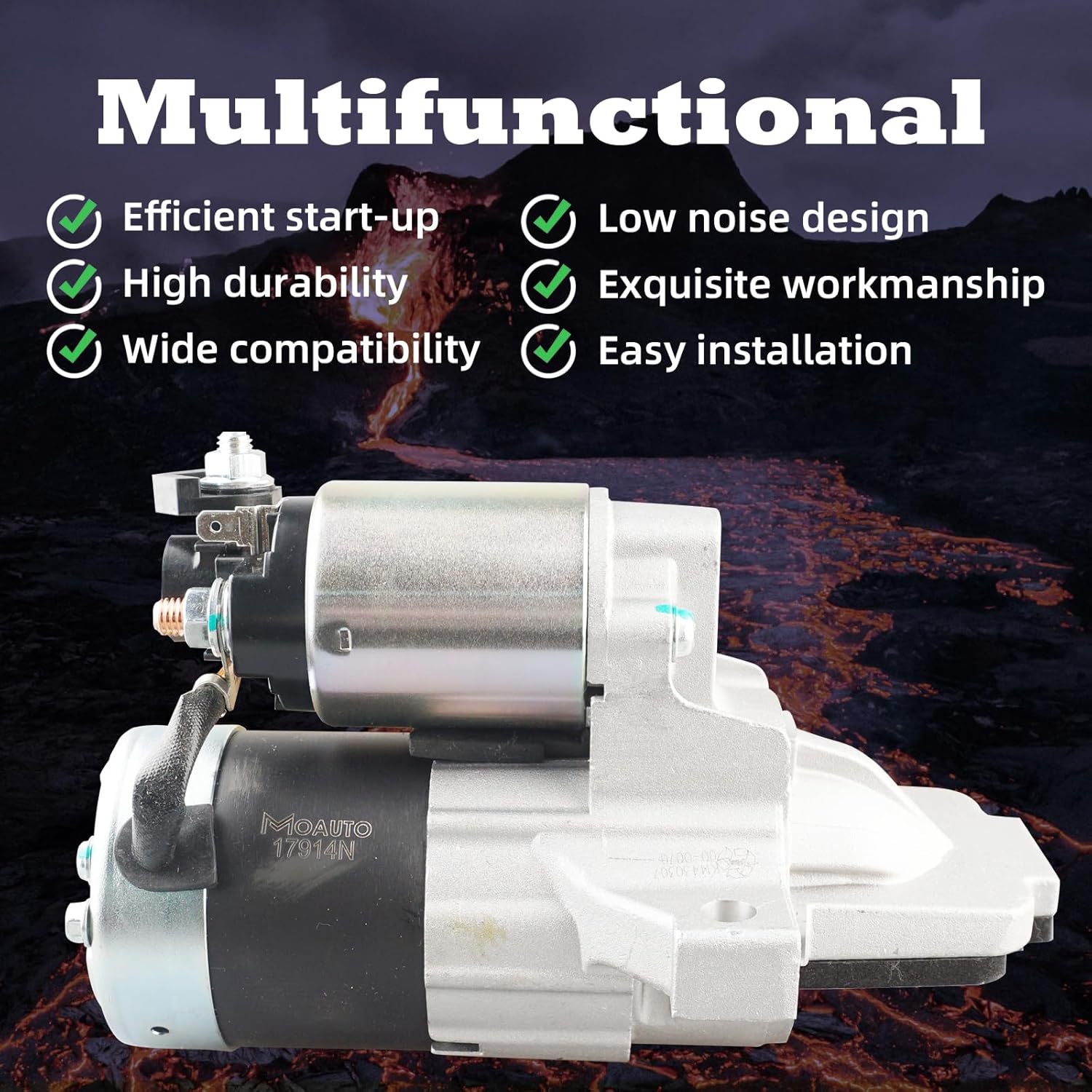 Starter Motor Replacement 17914N L327-18-400R-0A 336-2032 M000T87681 Compatible with Mazda 3 2004-2009 5 2006-2010 6 2006-2007 CX-7 2007-2009 2.3L L4