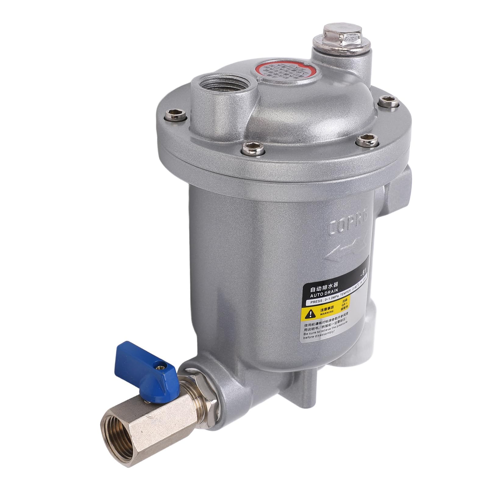 Escurridor de agua para tanque de aire 80 Diseño flotante con interfaz G 1/2 pulg. y bola flotante de acero inoxidable - Válvula de drenaje automática con carcasa de aleación de (ADTV-81 G3/4")