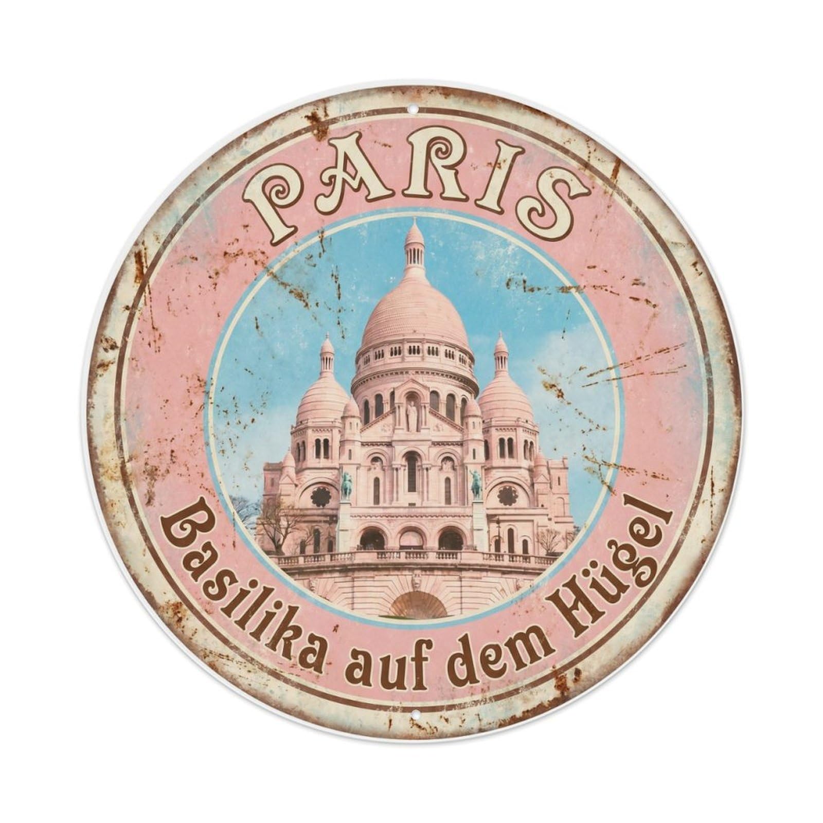 Fqnyr Style Vintage Travel Sacre Coeur Montmartre Paris Metal Tin Sign