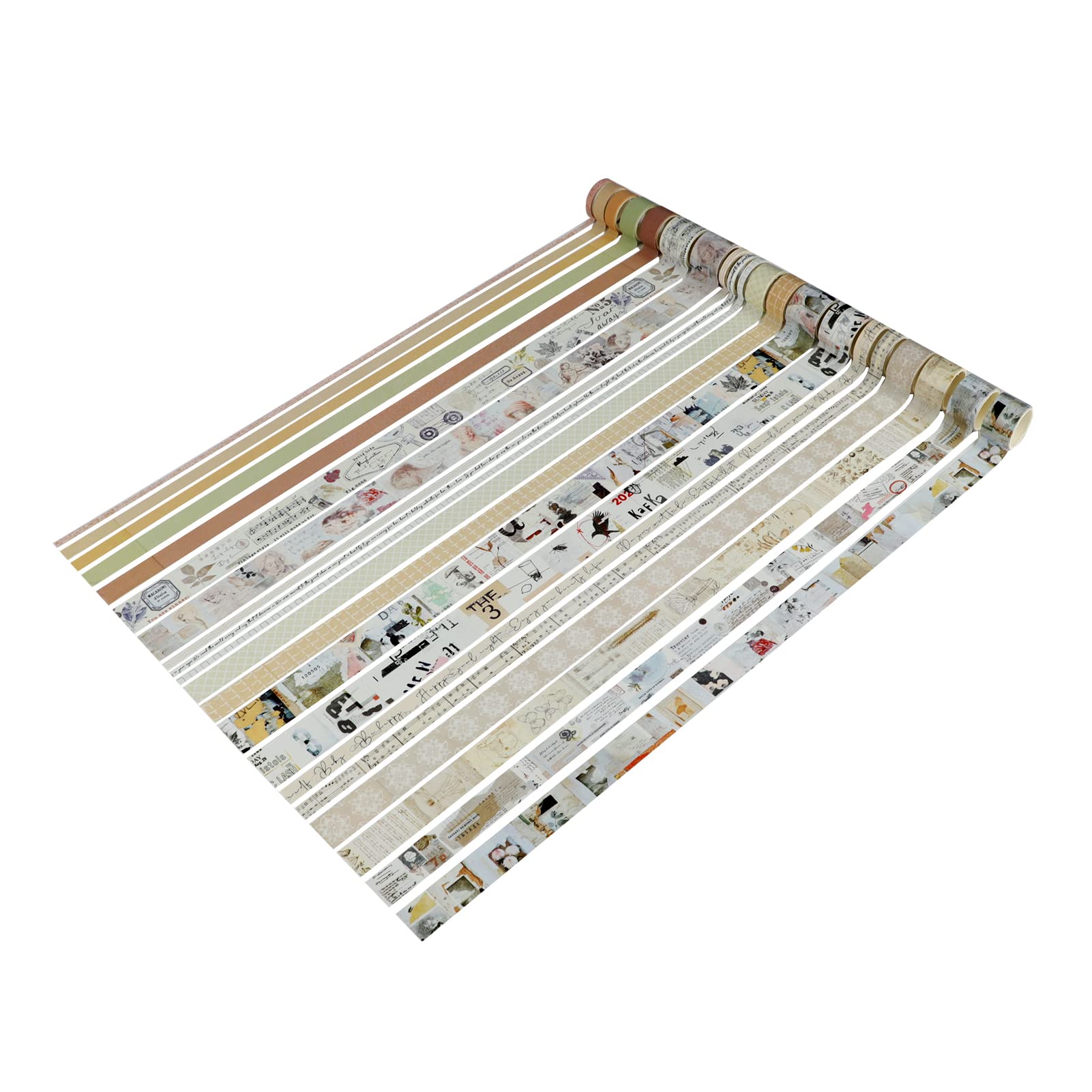 LGEGE 20 Rolls Paean Of Art Washi Tape Set, 5/10/15/20/25 Mm Wide, Music Score, Article Pattern, Japanese Masking Tape Décor For Scrapbook,Bullet