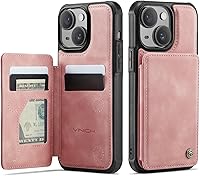 Vista 70 de Vinich Funda tipo cartera para iPhone 11 con soporte para tarjetas, bloqueo RFID, ranuras de crédito, función atril, a prueba de golpes, para Negro