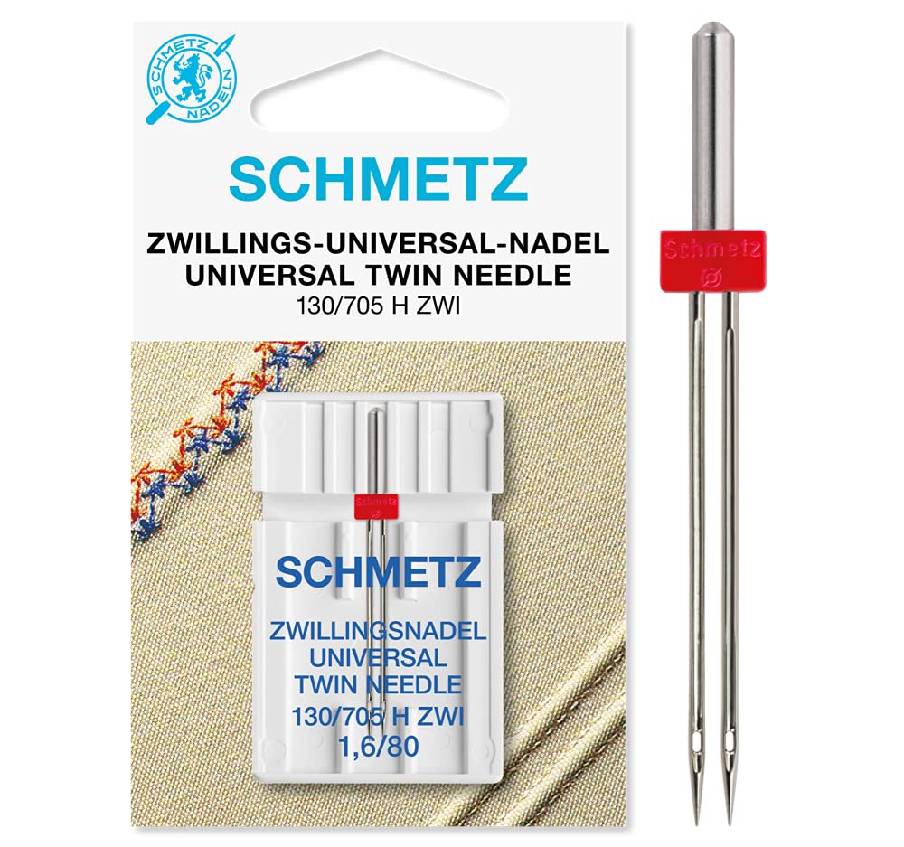 Sewing Machine Needles Schmetz - Twin, Size: 1.6/80, Single Packet