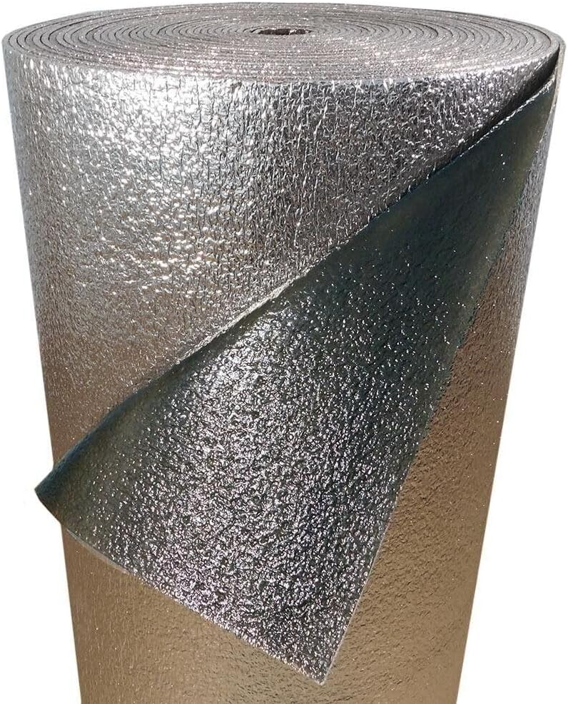 48" X50Ft Reflective Black FOIL Insulation Roll Foam Core Radiant Barrier R8