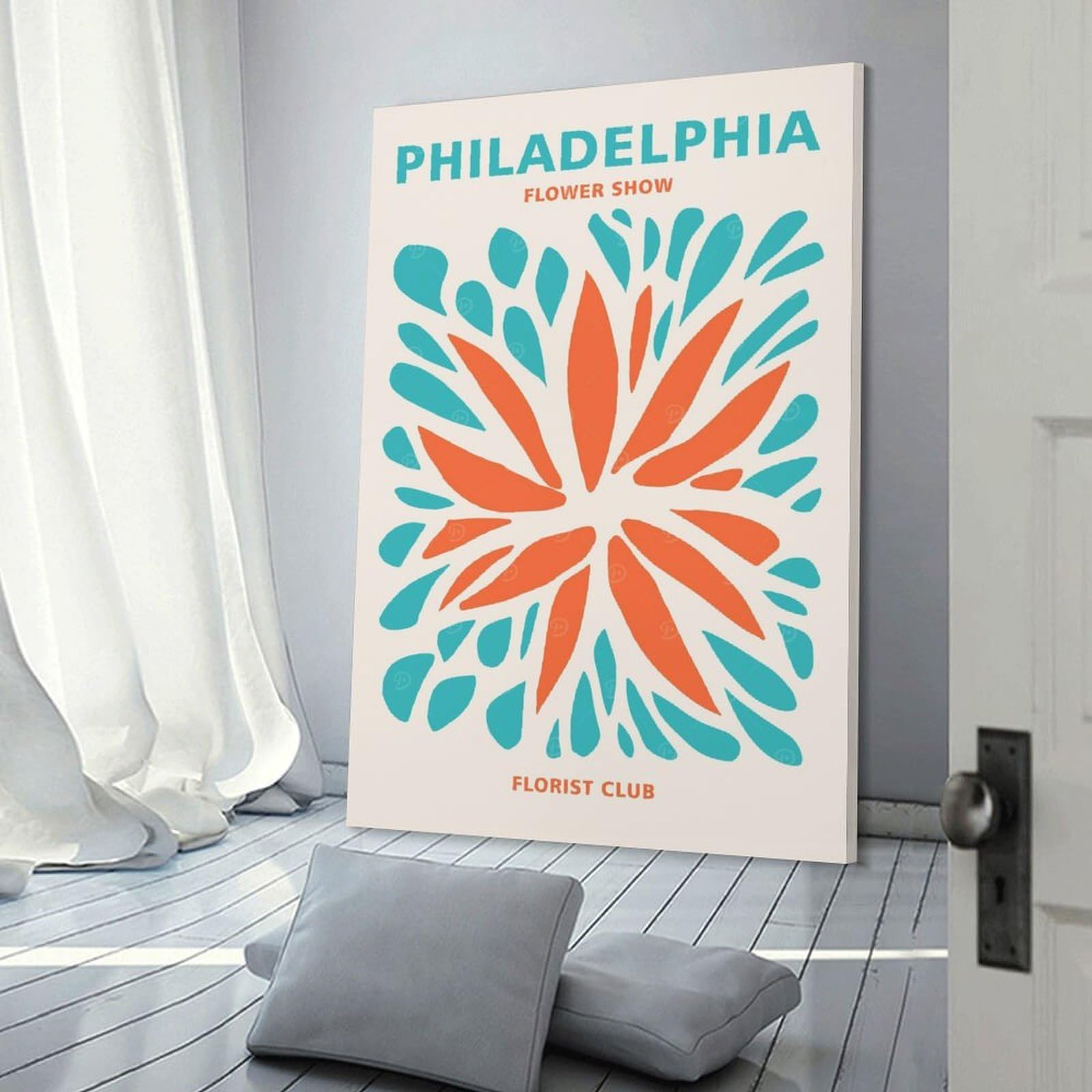 Junmoney Philadelphia Florist Club Wall Art Print 24x36inch(60x90cm), for Home, Office, Studio Or Guest Room, A Flexible Wall Accent for Shared Spaces