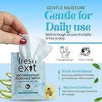 Vista 4 de Toallitas desechables para hemorroides, 36 unidades, envueltas individualmente con hamamelis y aloe vera, toallitas de viaje grandes y discretas