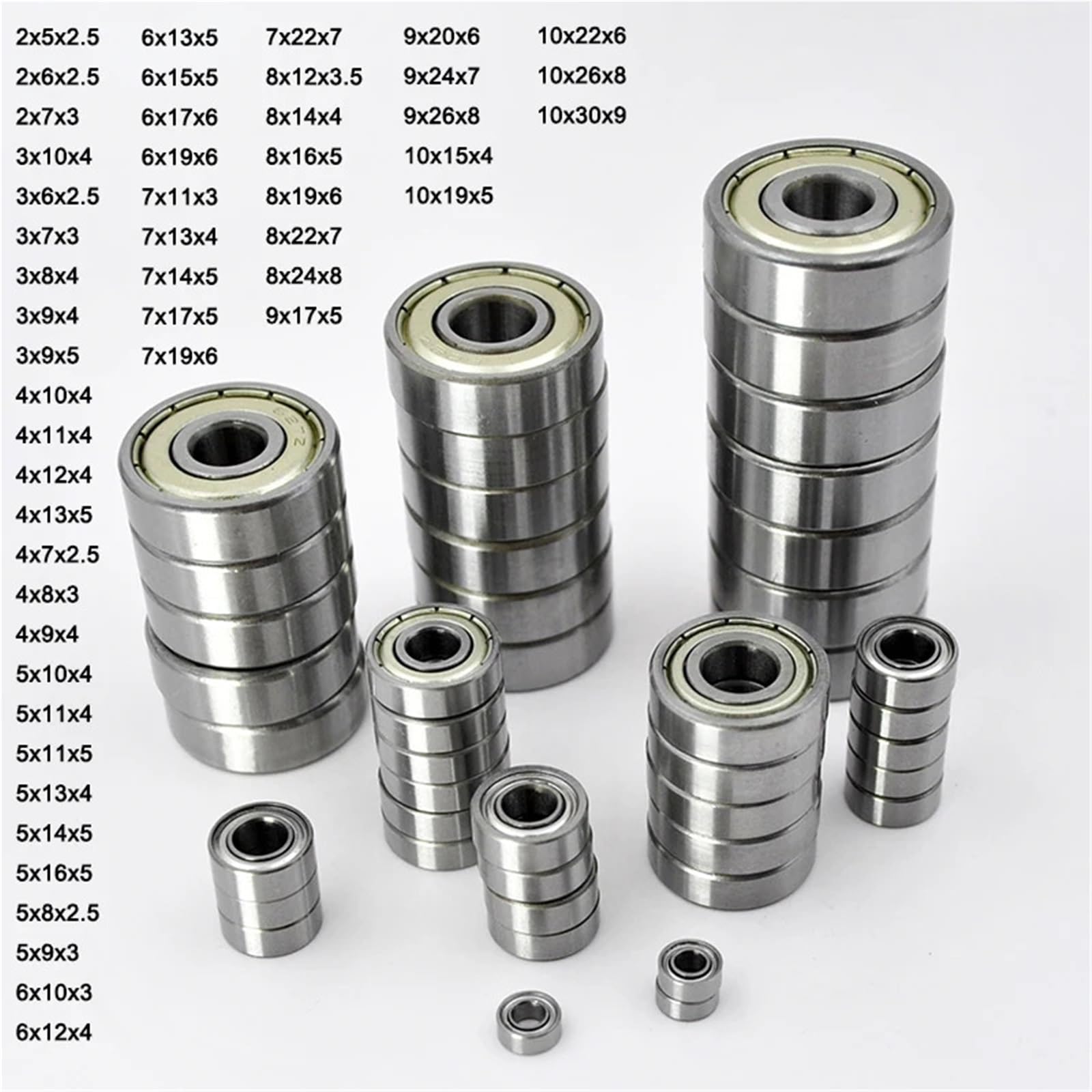 Cojinetes pequeños con orificio for cojinetes en miniatura (10 unidades)(10x22x6mm)
