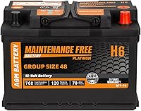 Autocessking H6 Group 48 AGM Start-Stop Car Battery, 12V 70Ah 760 CCA 120 RC - Maintenance-Free Reliable Power