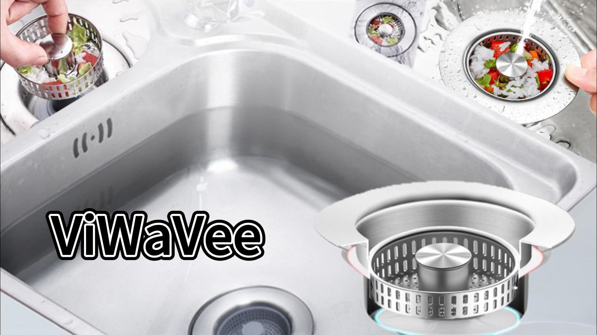 Tappo Lavandino 3 In 1 Ksvaye - Filtro Pop Up In Acciaio Inox Per Cucina E Bagno, Foro 70-85mm - Foto 3