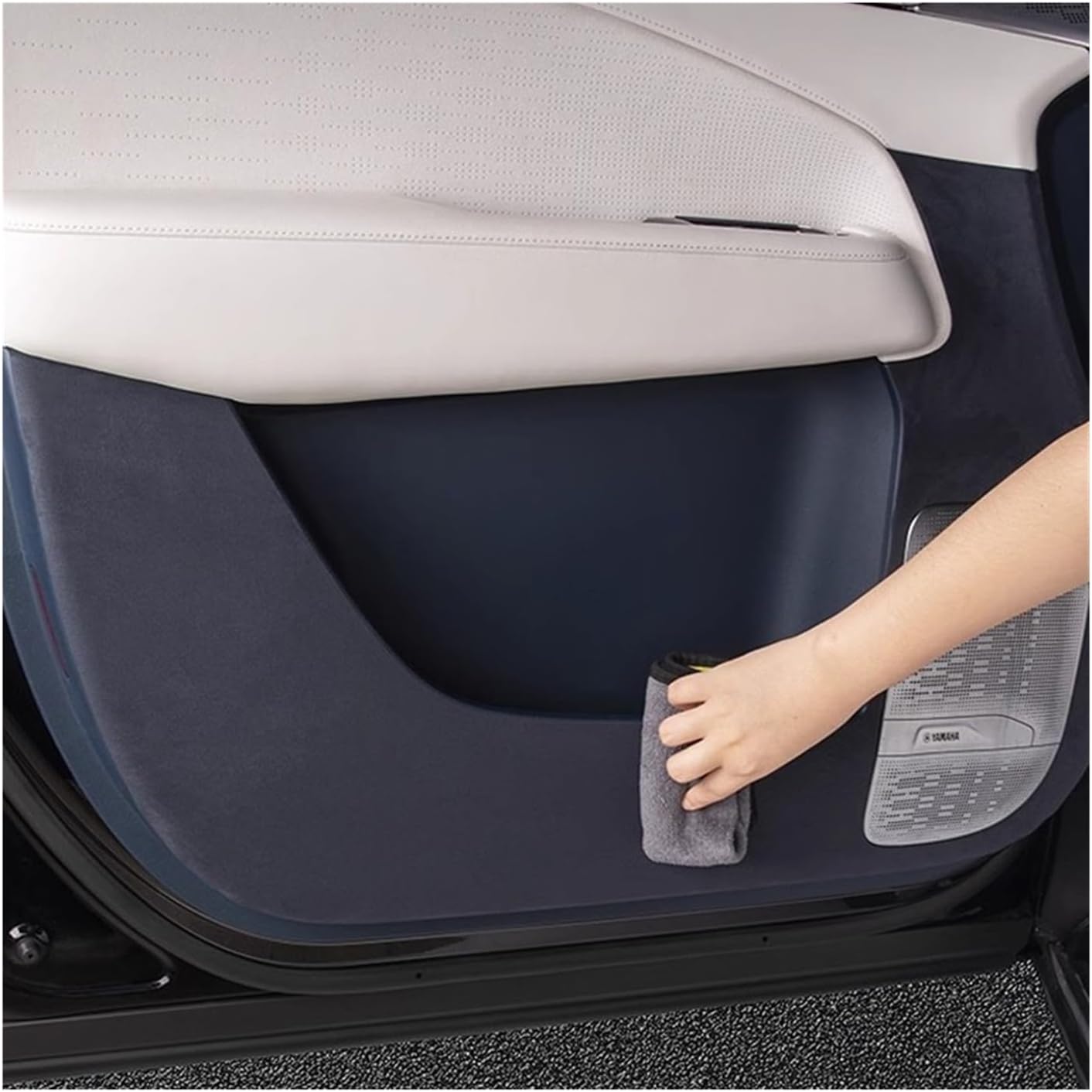 Car Door Kick Pad Door Panel Decoration Protection Pad Special Car Interior Accessories Compatible for Zeekr 009 Car Interior Stickers(B75X31X29cm)