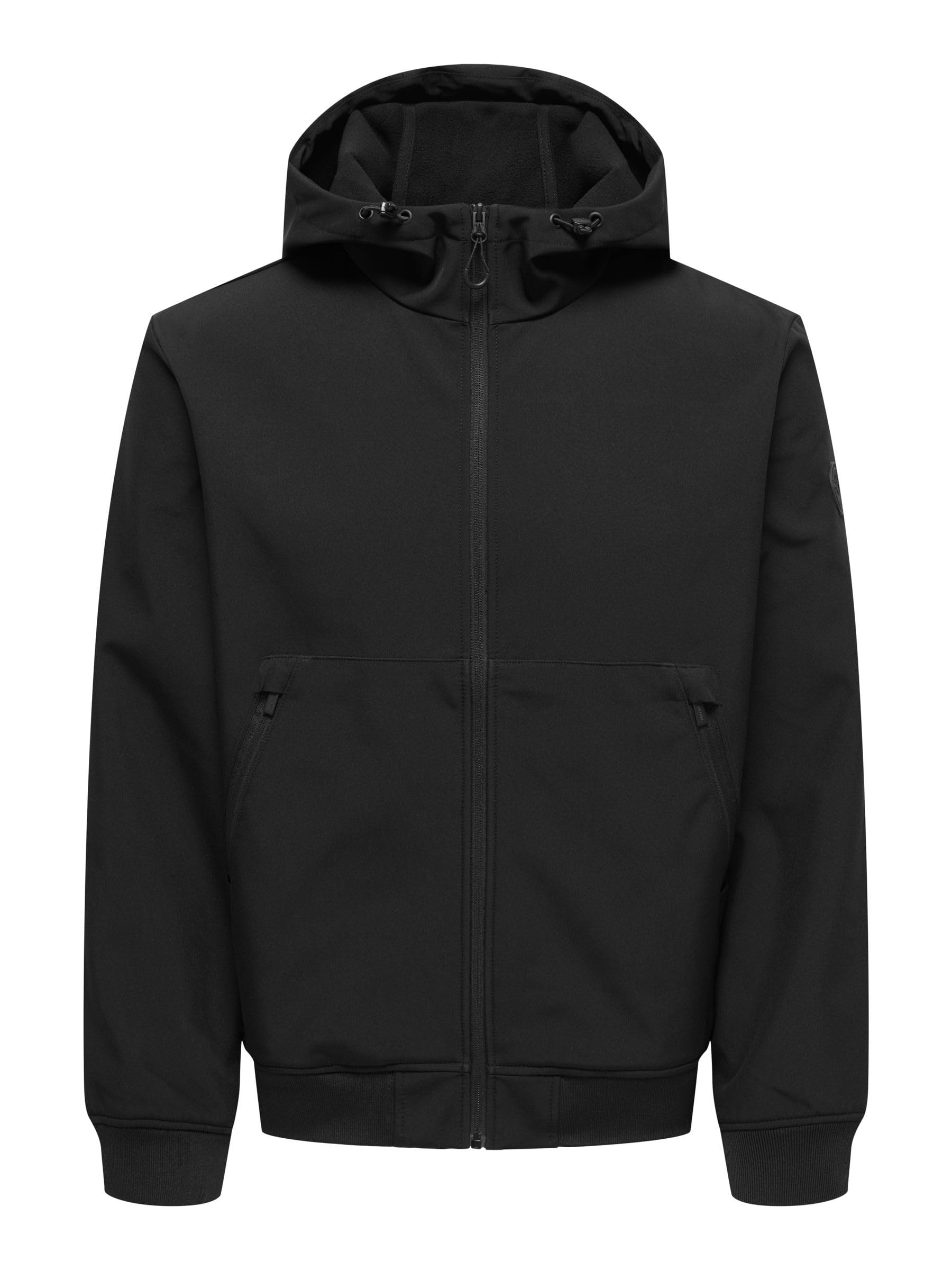 ONLY & SONS Onsbowie Men's Softshell Bomber OTW Softshell Jacket, black, M