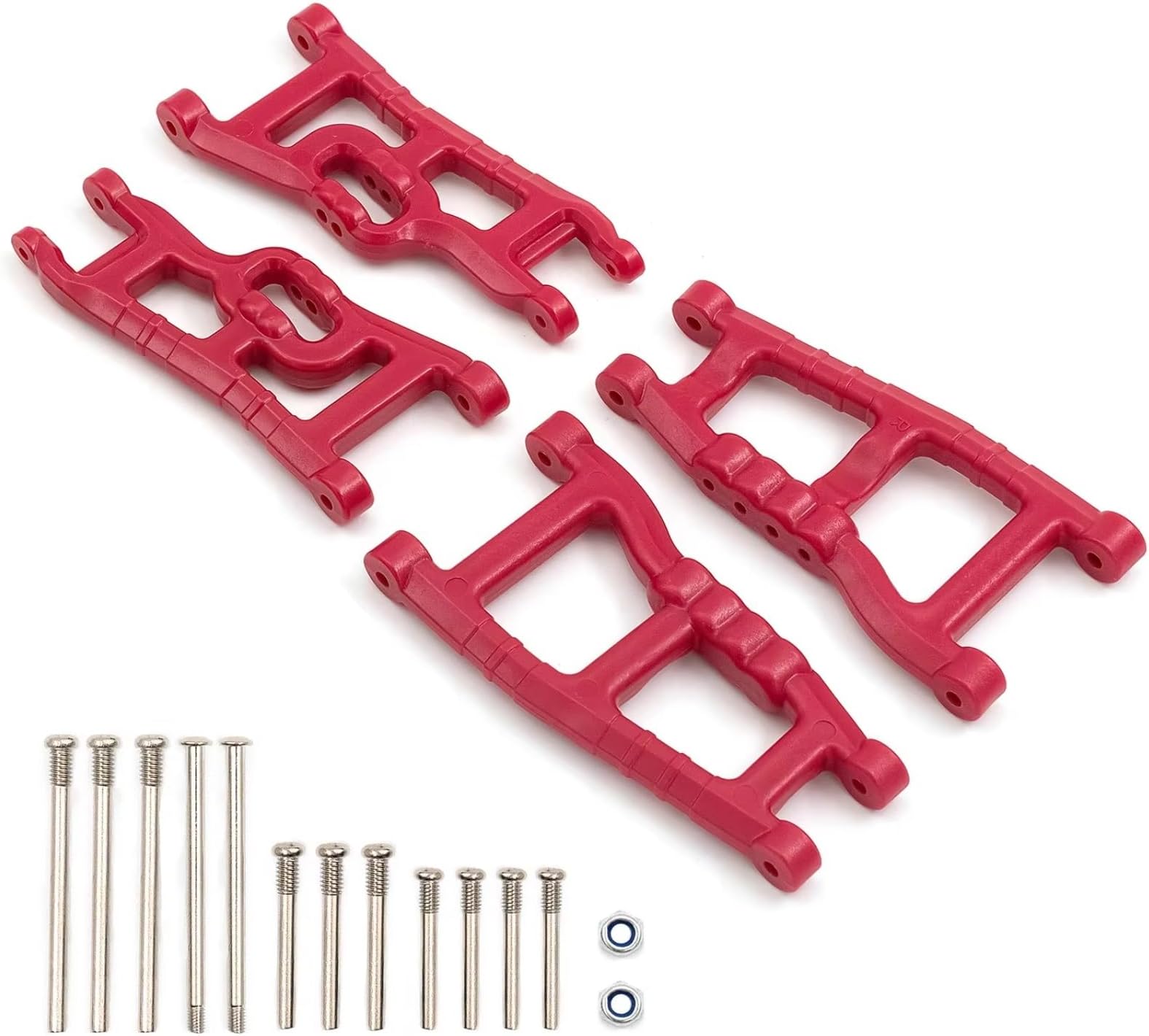 RC Modifications Spare For Traxxas For Slash 2WD For VXL 1/10 For Nitro For Raptor Nylon Front And Rear Suspension Arm Set RC Car Upgrades Parts(Red)