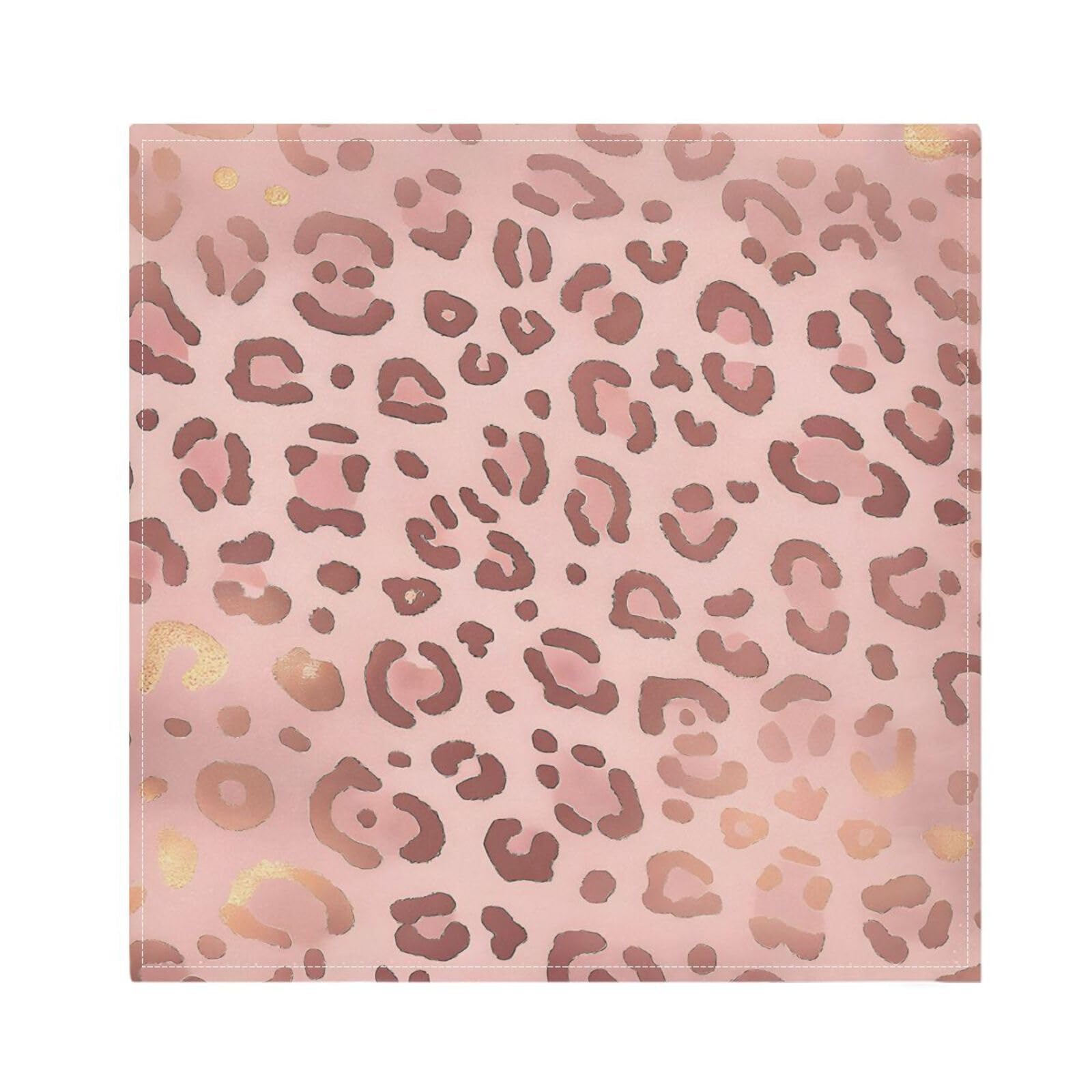 Ttgoth Leopard Print Cloth Napkin Set of 4 Washable & Reusable Dinner Napkins for Dining Table, Banquets, Wedding, Party, 50x50 cm