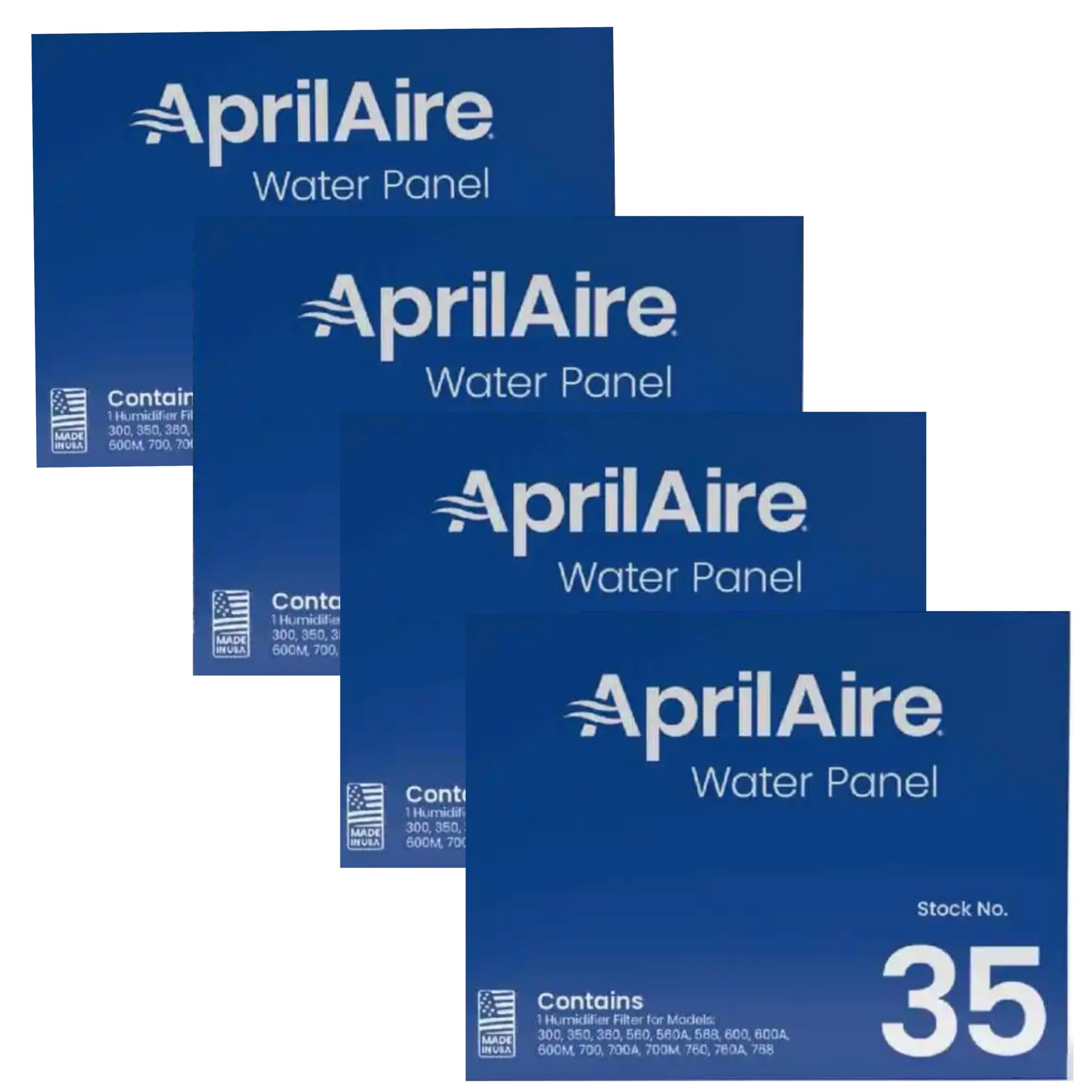 Generic 4 PACK COMPATIBLE WITH Aprilaire ORIGINAL REPLACEMENT # 35 Humidifier Water Panel EVAPORATOR Filter PADS 350 360 560 568 600 700A/M 700 760 768, WHITE