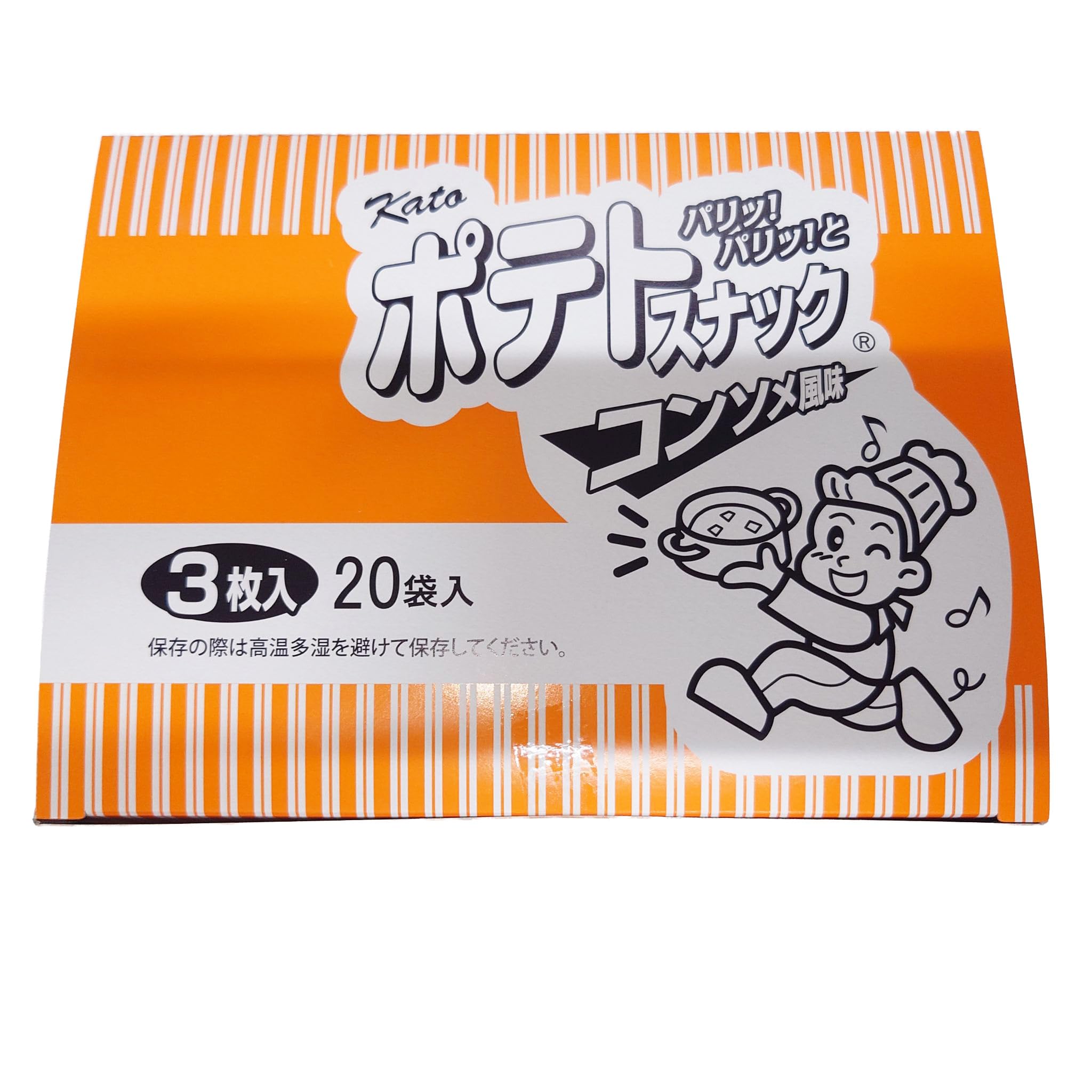 Amazon.co.jp: かとう製菓 ポテトスナック(コンソメ風味) 3枚入×20袋