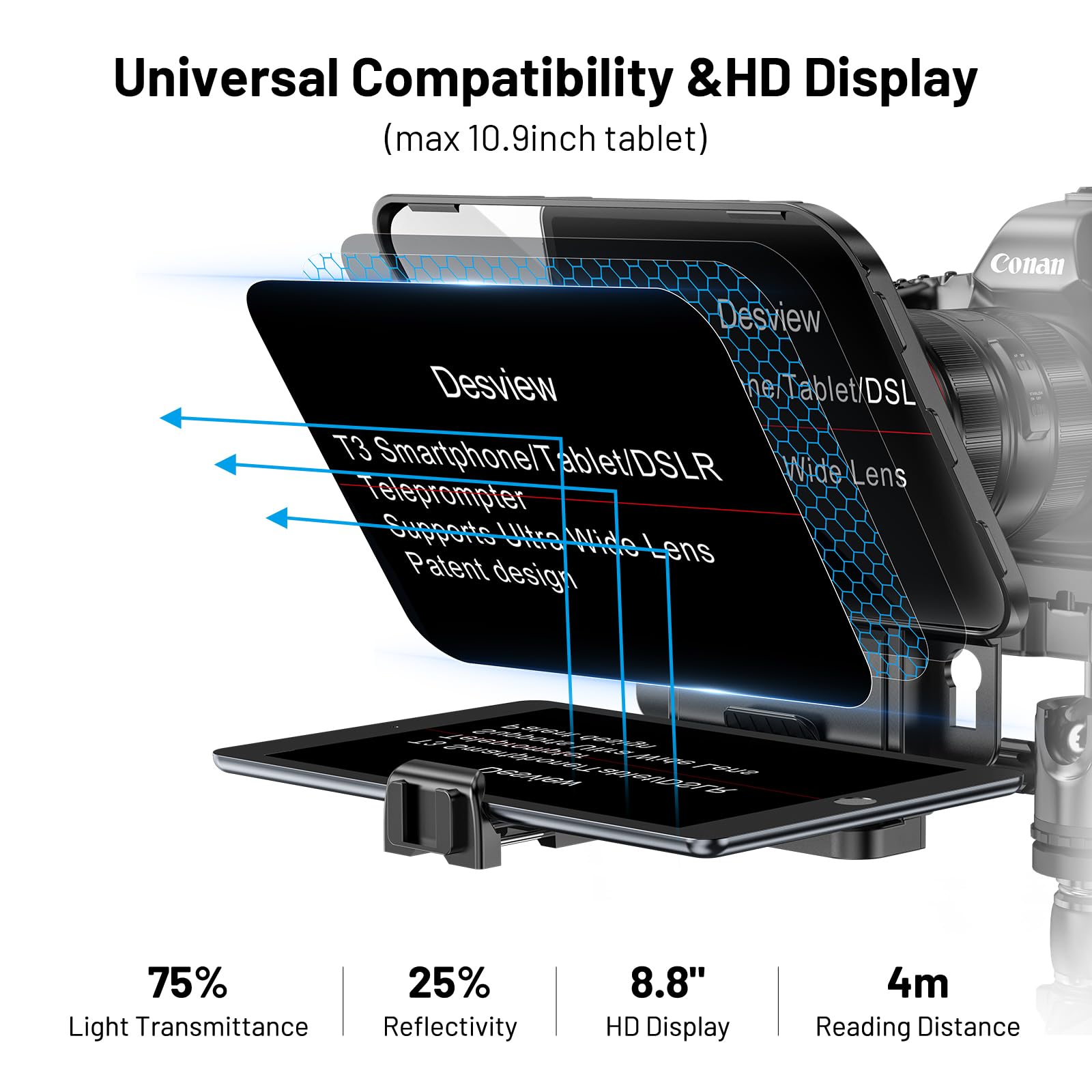 Amazon | Desview T3 テレプロンプター リモコン付き iPad/タブレット