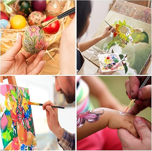 Miniatura 7 de ESRICH Juego de pinceles de pintura acrílica, 16 paquetes160 unidades, cabezal de cepillo de nailon, adecuado para acrílico, óleo, acuarela, cuerpo