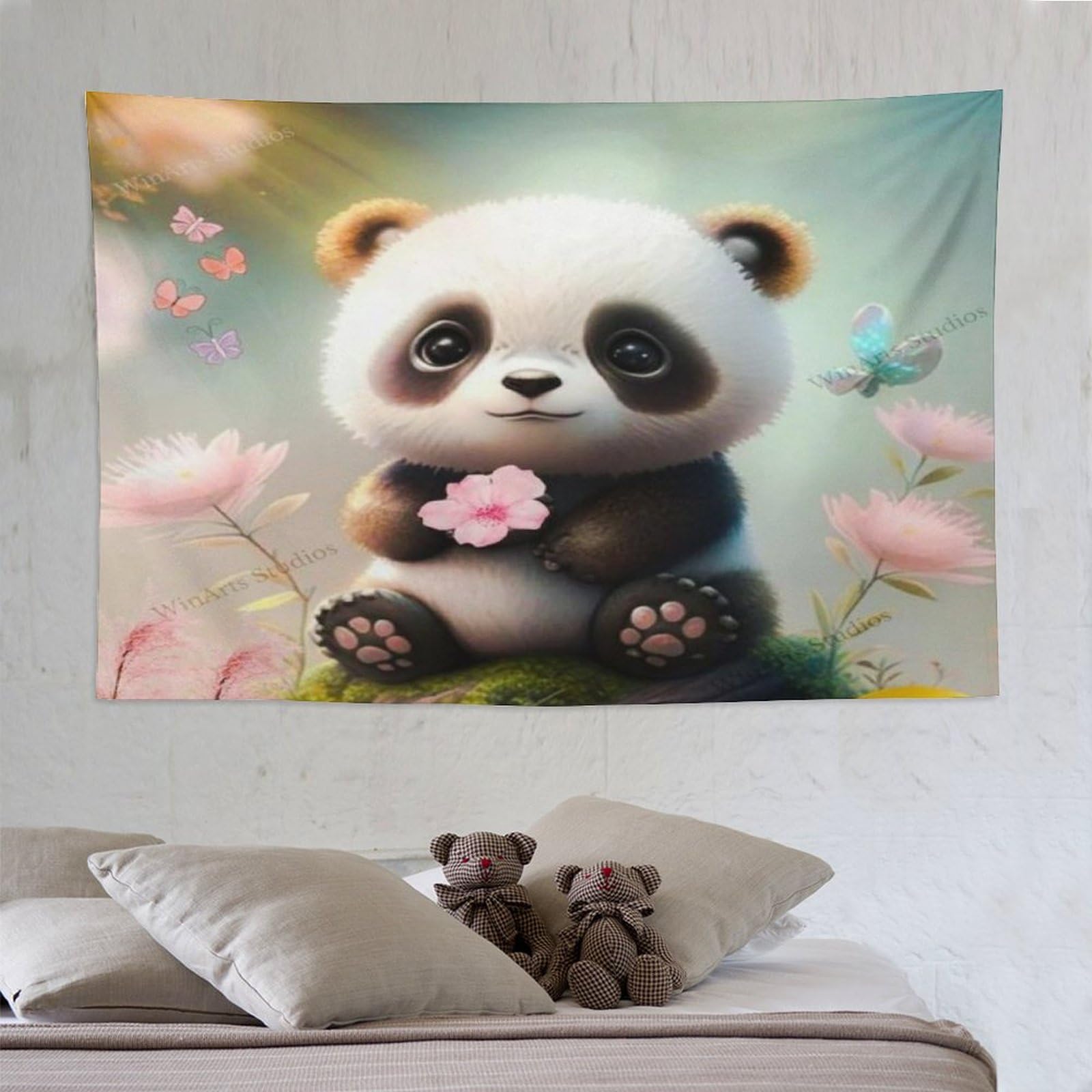 Tapisserie murale panda grand format 150x230cm pour deco de salon chic - 8