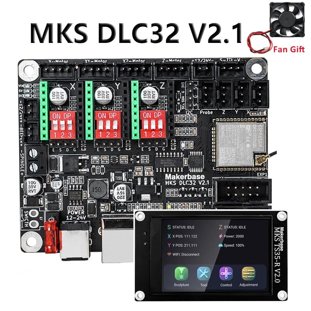 TwoEagles MKS Robin Nano V3.1 32bit 168MHz Controlador Placa Base TS35 Pantalla Táctil Módulo WIFI Placa Robin para Impresora 3D SP-5 (Set-7)