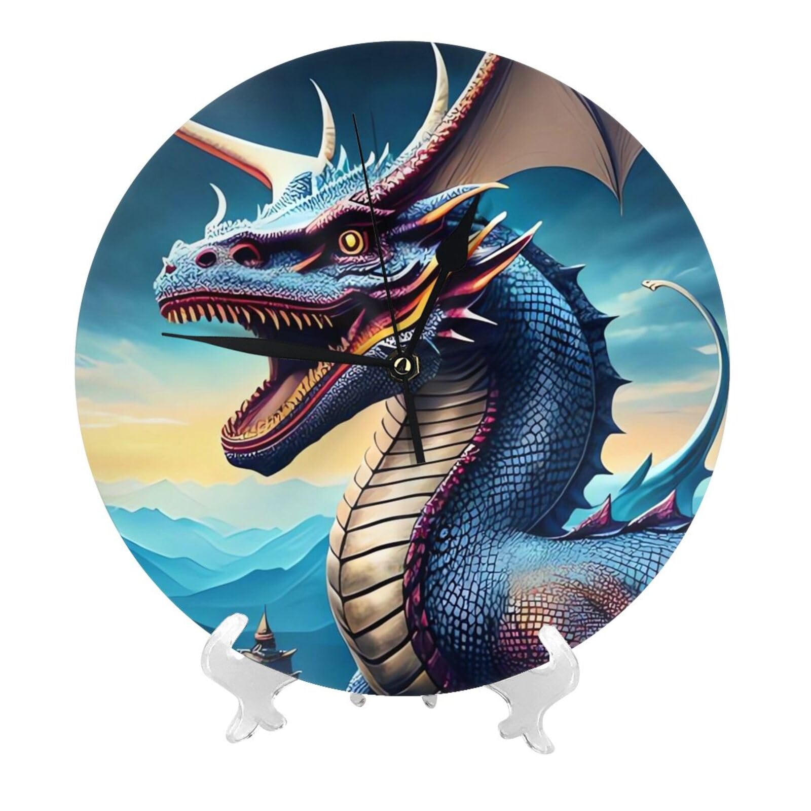 Horloge murale dragon silencieuse pour décorer la chambre et le salon
