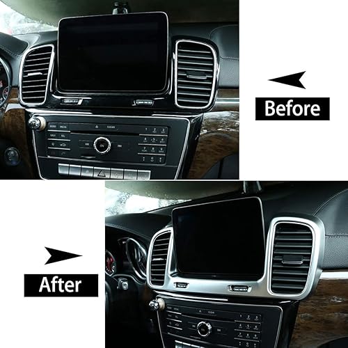 Miniatura 3 de YIWANG ABS Chrome Car Central Control Air Outlet Marco decorativo Trim para Mercedes Benz GLS GLE 2015-2019 (Plata)