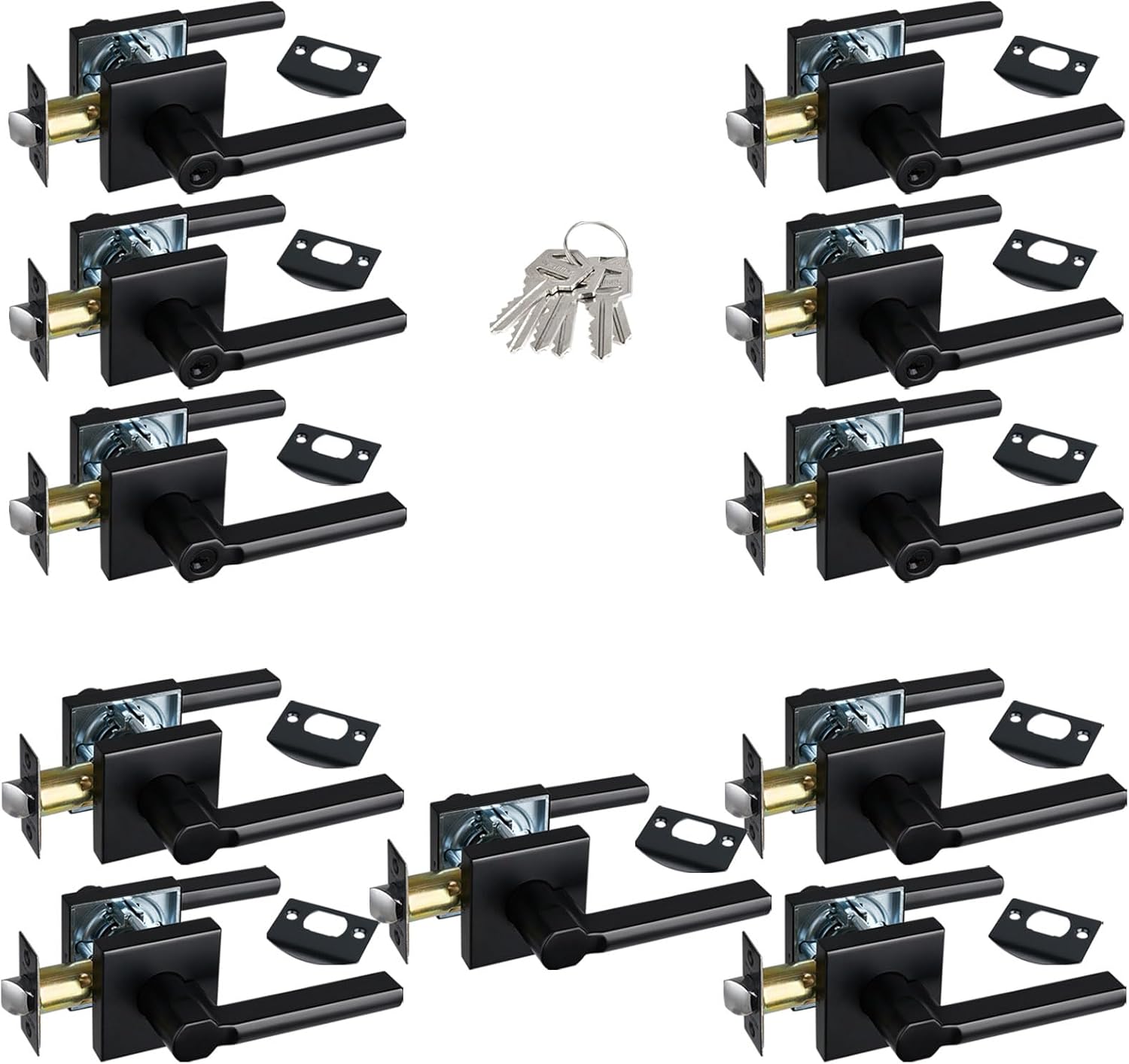 6pcs Keyed Alike Entry Door Levers & 5pcs Passage Door Levers