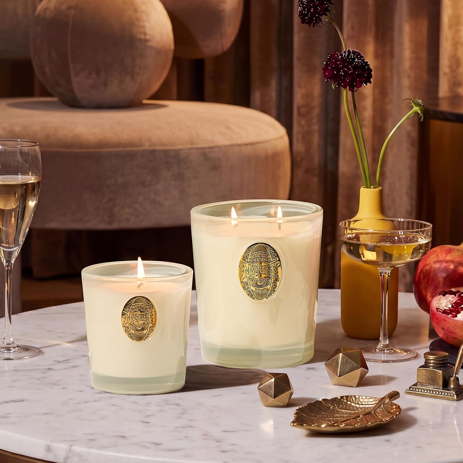 M&SENSE Natural Soy Candle | Creamy Vanilla Pie & White | 9.2 oz, 50H Burn Time | Luxury Scented Candle for Relaxation, Gifting, Home Décor | Ideal for Bedroom, Office, Party Ambiance image 2