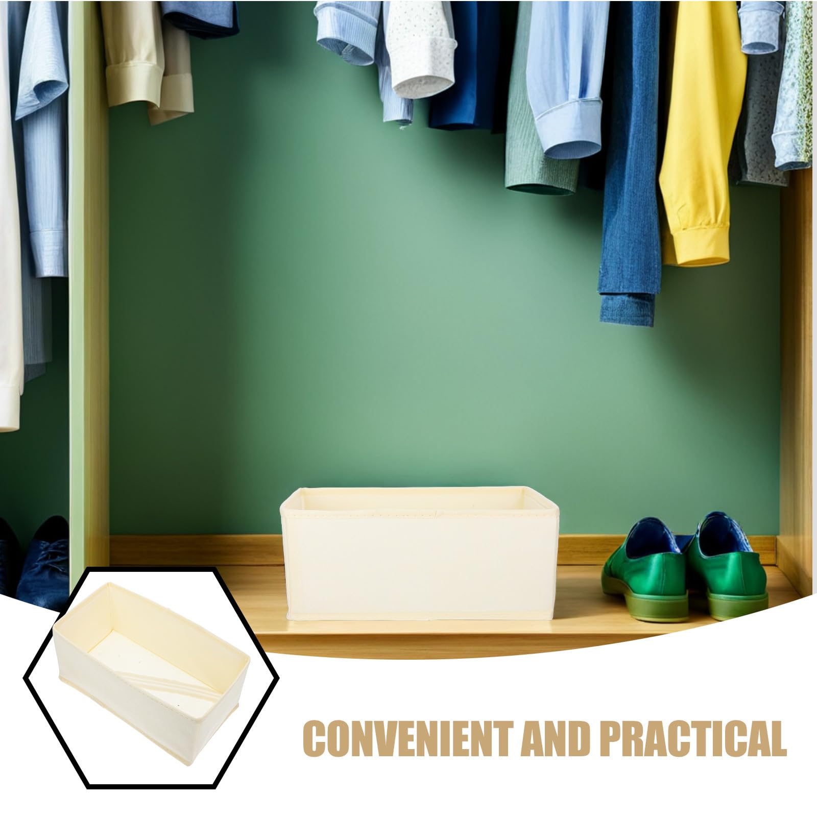 Organizzatore Intimo Cassetto 6 Pezzi Beige per Armadio