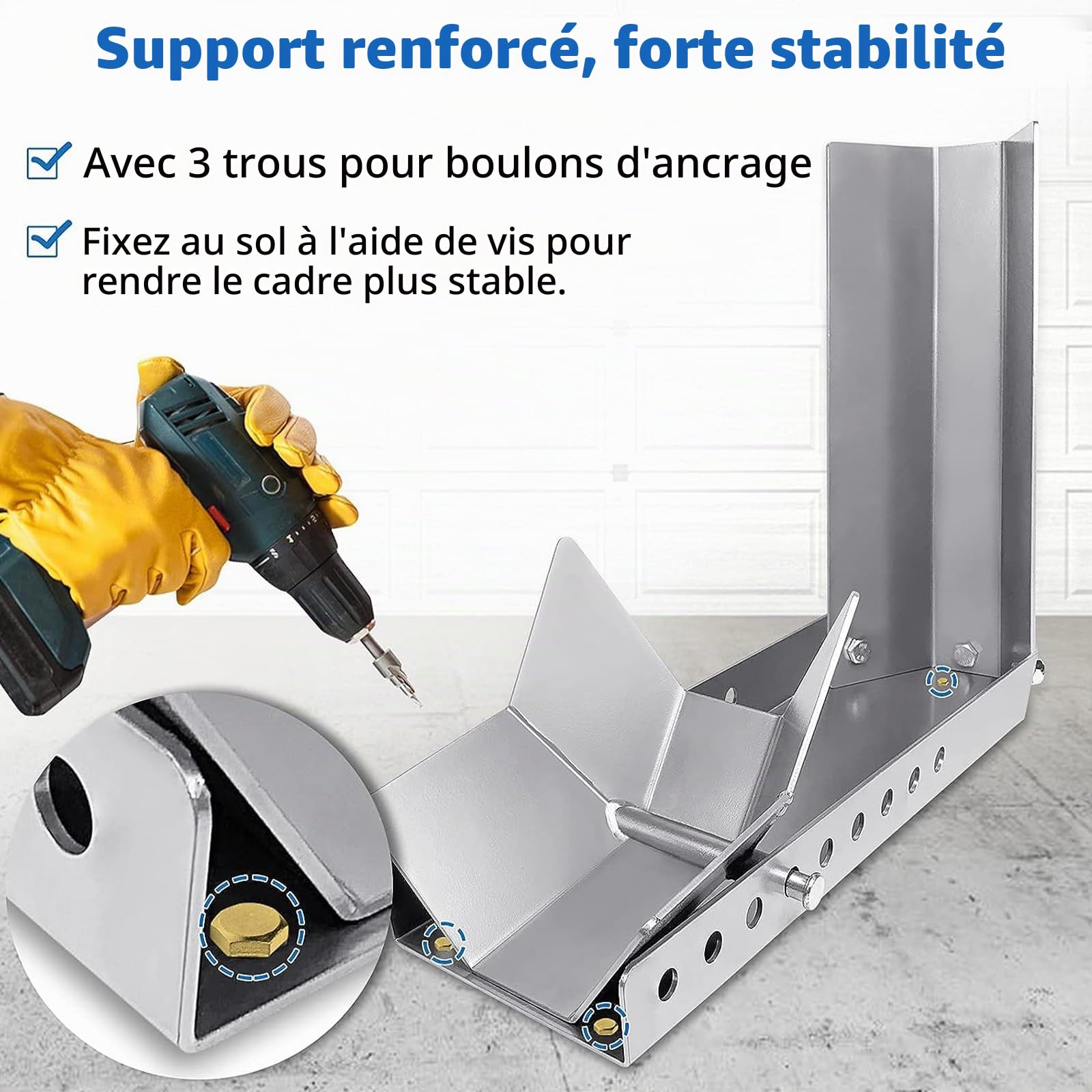 YUENFONG 1x Rail D'aide Au Chargement Moto Bascule Support De Moto Pince De Roue Avant Pour Remorque Support De Transport De Roue Avant