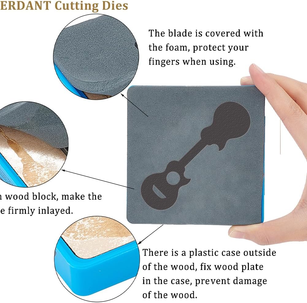 SUPERDANT Guitar Pendant Leather Die Music Decor Wooden Die Cutter Leathers Key Ring Cutting Dies DIY Art Crafts Leathers Dies Cutter for Men Women Leather Making for Music Enthusiast Gifts