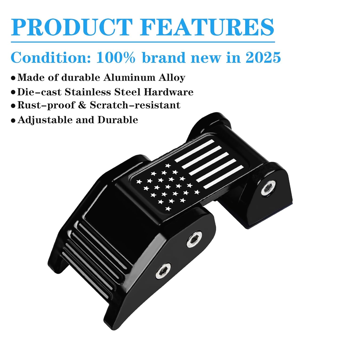 2026 Newest Aluminum Hood Latches Catch Kit Compatiable with Jeep Wrangler JK JKU 2007-2018 Sahara Freedom Sports Rubicon & Wrangler JL JLU 2018-2026 & Gladiator JT 2020-2026 -1 Pair/Black
